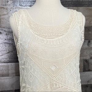 Lupita cream crochet shirt dress